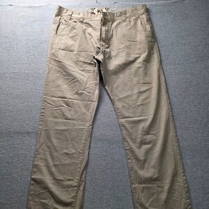 One 90 One Men's Size 38 Khaki Chino Pants Straight Leg Tan Herringbone Trousers